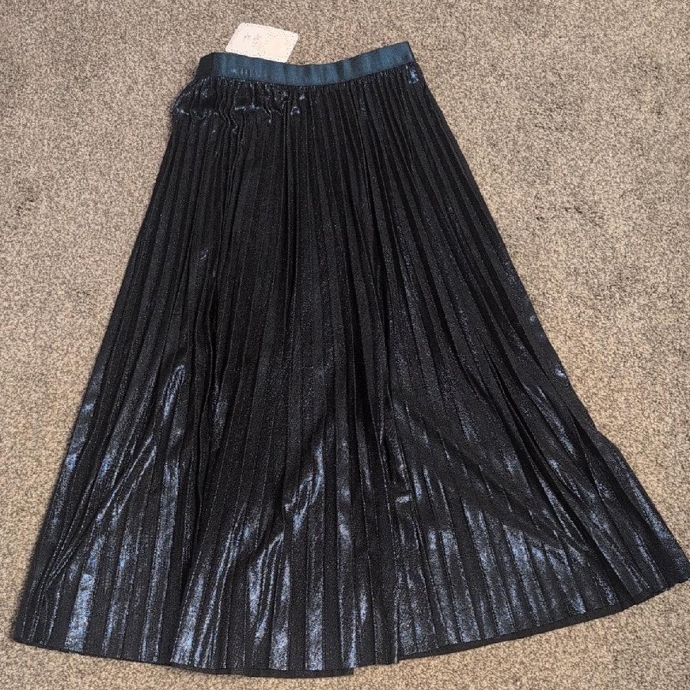 Boutique Blue Sparkle Pleated Skirt Fits Xs-med